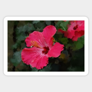 Pretty in Pink Hibiscus Flower Sticker